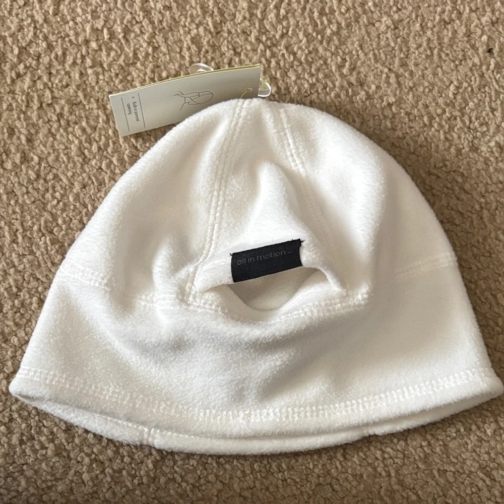 NWOT Beanie Bundle C.C Red Knit, Brown Alpine Design, & White All in Motion - Picture 10 of 13